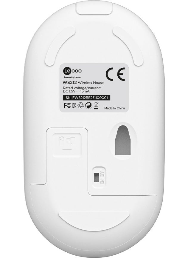 lecoo - WS212 Wireless 1600DPI 4-Button Optical Mouse White & Blue - Image 1