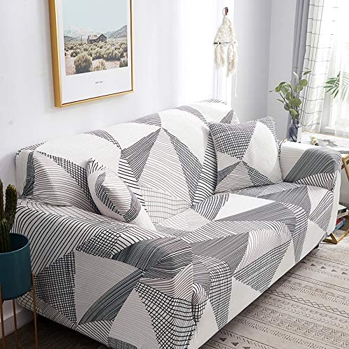HOOBUY Printed Sofa Cover Stretch Couch Covers Sofa Slipcovers for 2 Cushion Couch and Loveseat with Two Free Pillow Case 02#(2 Seater/Loveseat) - Image 2