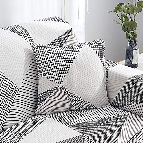 HOOBUY Printed Sofa Cover Stretch Couch Covers Sofa Slipcovers for 2 Cushion Couch and Loveseat with Two Free Pillow Case 02#(2 Seater/Loveseat) - Image 3