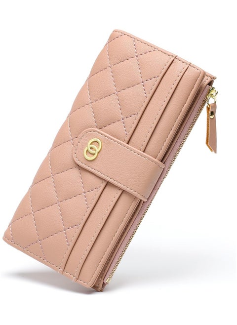 Womens Wallet Slim Rfid Blocking Bifold Leather Credit Card Wallets for Women Clutch with Zipper Coin Pocket
