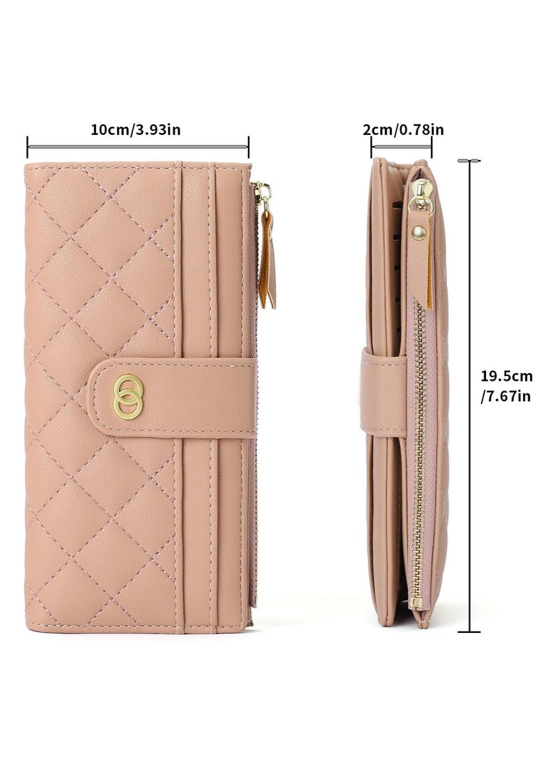 Generic - Womens Wallet Slim Rfid Blocking Bifold Leather Credit Card Wallets for Women Clutch with Zipper Coin Pocket - Image 1