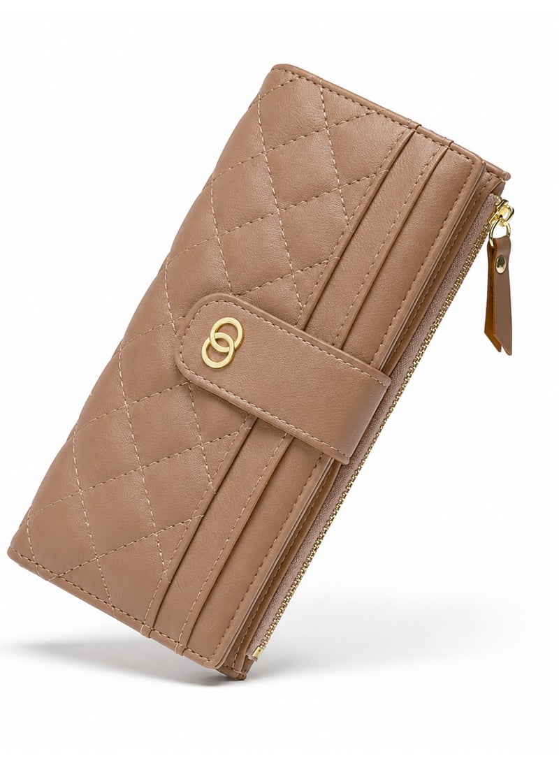 Womens Wallet Slim Rfid Blocking Bifold Leather Credit Card Wallets for Women Clutch with Zipper Coin Pocket - Image 1