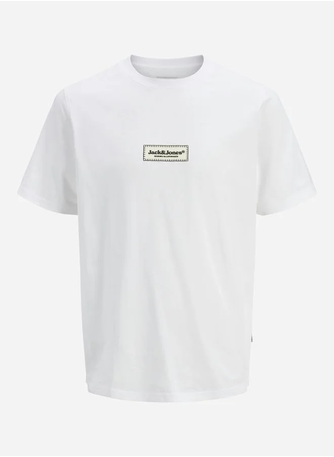 جاك اند جونز Slogan Print Crew Neck T-Shirt