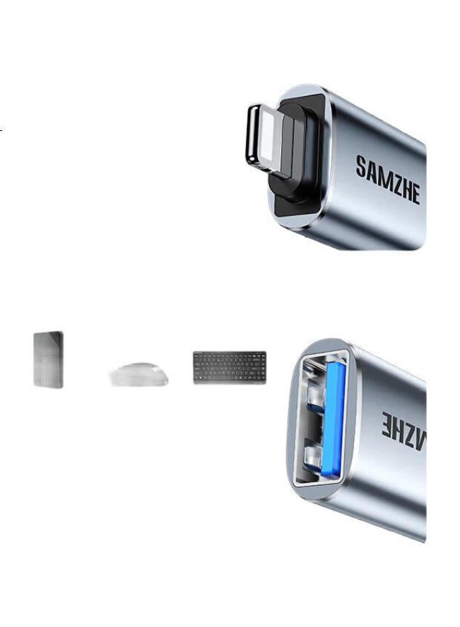 Samzhe Apple Otg Adapter Lightning To Usb Female Converter External U Disk Ipad Tablet Iphone Mobile Data Charging Converter Head Keyboard Mouse Card Reader - Image 1