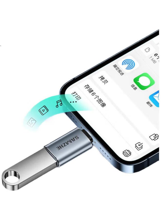 Samzhe Apple Otg Adapter Lightning To Usb Female Converter External U Disk Ipad Tablet Iphone Mobile Data Charging Converter Head Keyboard Mouse Card Reader - Image 3