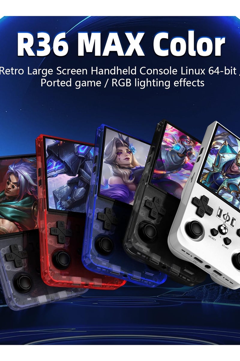 Joshberg R36MAX Retro Handheld Game Console,128GB Built-in 22,000+ Classic Games,Portable Open Source Linux System,4.0-inch 4K HD IPS Screen & Video Player (Black 128G) - Image 2