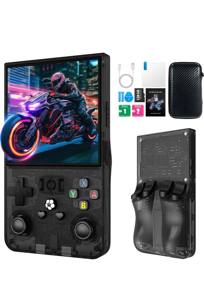 Joshberg R36MAX Retro Handheld Game Console,128GB Built-in 22,000+ Classic Games,Portable Open Source Linux System,4.0-inch 4K HD IPS Screen & Video Player (Black 128G) - Image 1