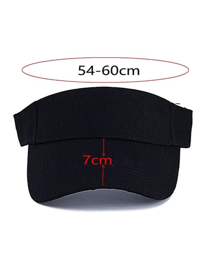 Sport Sun Visor Hats, Adjustable Lightweight Outdoor Sports Empty Top Baseball Cap, UV Protection Cap for Cycling Running Tennis Golf & All Sports (Black) - Image 2