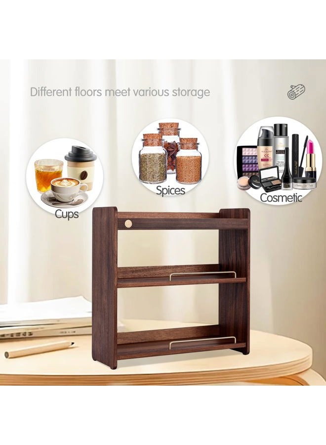 KAOTGOT Coffee Mug Holder for Countertop with 6 Sets Cups Wood Coffee Mugs Holder for Kitchen Mug Display Rack Cup Organizer - Image 5