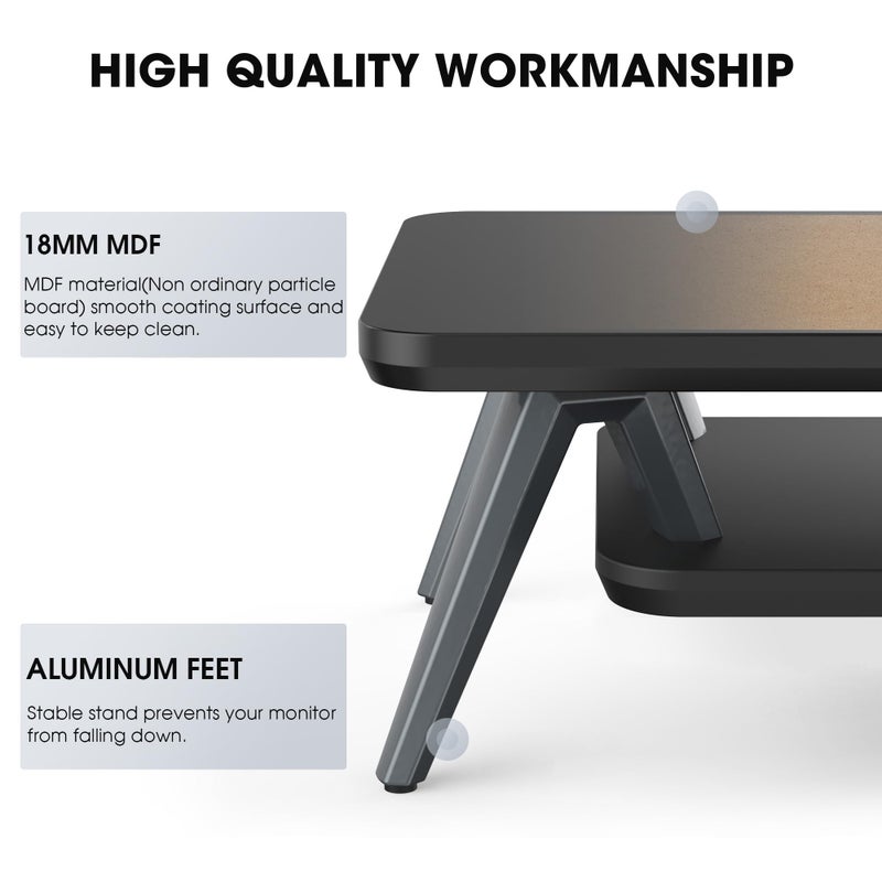 Fenge Dual Monitor Stand, Monitor Riser for 2 Monitors with Adjustable Laptop Riser , 42.5 Inch Desk Shelf for Top of Desk with Phone Holder& Headphone Stand - Image 4