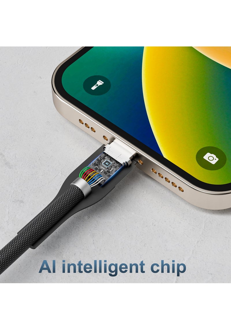 Mezone USB C Cable 1.2M, Nylon Braided 60W Power Delivery PD Fast Charge Cable USB C to USB C for iPhone 16 15 Pro/Pro Max/15/15 Plus, MacBook Pro, iPad Pro, Samsung S24/S24 Ultra, Huawei P60, Black - Image 3