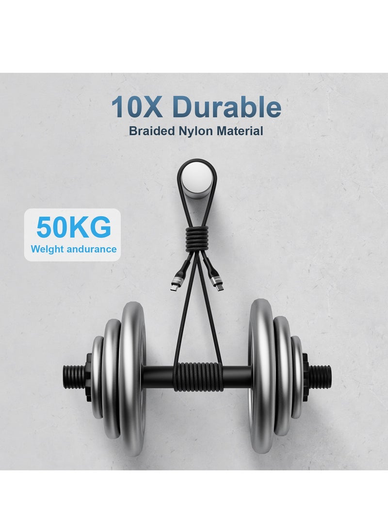 Mezone USB C Cable 1.2M, Nylon Braided 60W Power Delivery PD Fast Charge Cable USB C to USB C for iPhone 16 15 Pro/Pro Max/15/15 Plus, MacBook Pro, iPad Pro, Samsung S24/S24 Ultra, Huawei P60, Black - Image 4