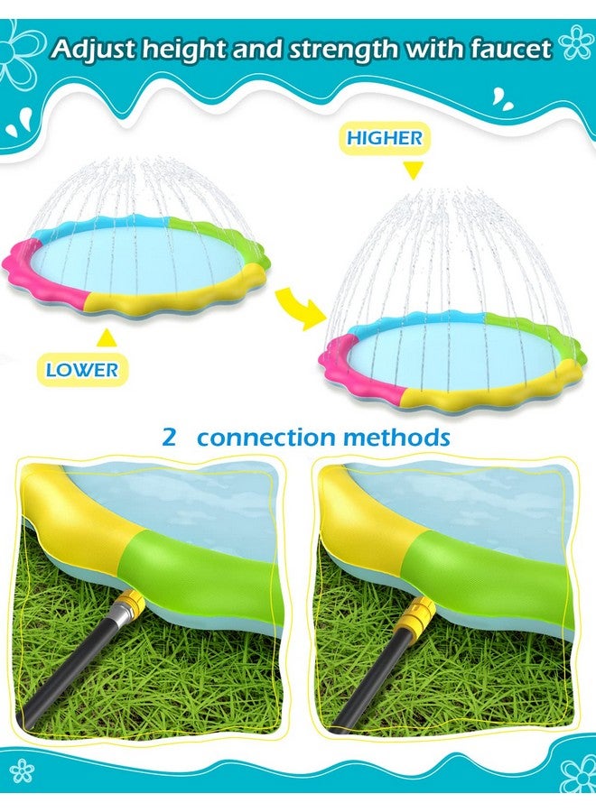 Jasonwell Splash Pad Sprinkler For Kids Splash Play Mat Outdoor Water Toys Inflatable Splash Pad Baby Toddler Pool Boys Girls Children Outside Backyard Dog Sprinkler Pool Age 1 2 3 4 5 6 7 8 9 L - Image 4