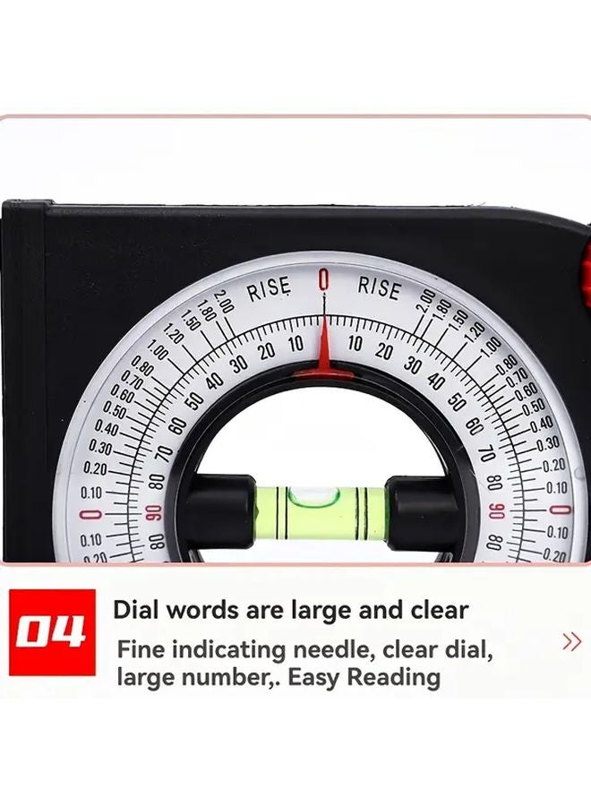 مقياس الميل متعدد الوظائف غير المغناطيسي، مقياس الزوايا الثقيل من 0 إلى 90 درجة - Image 2