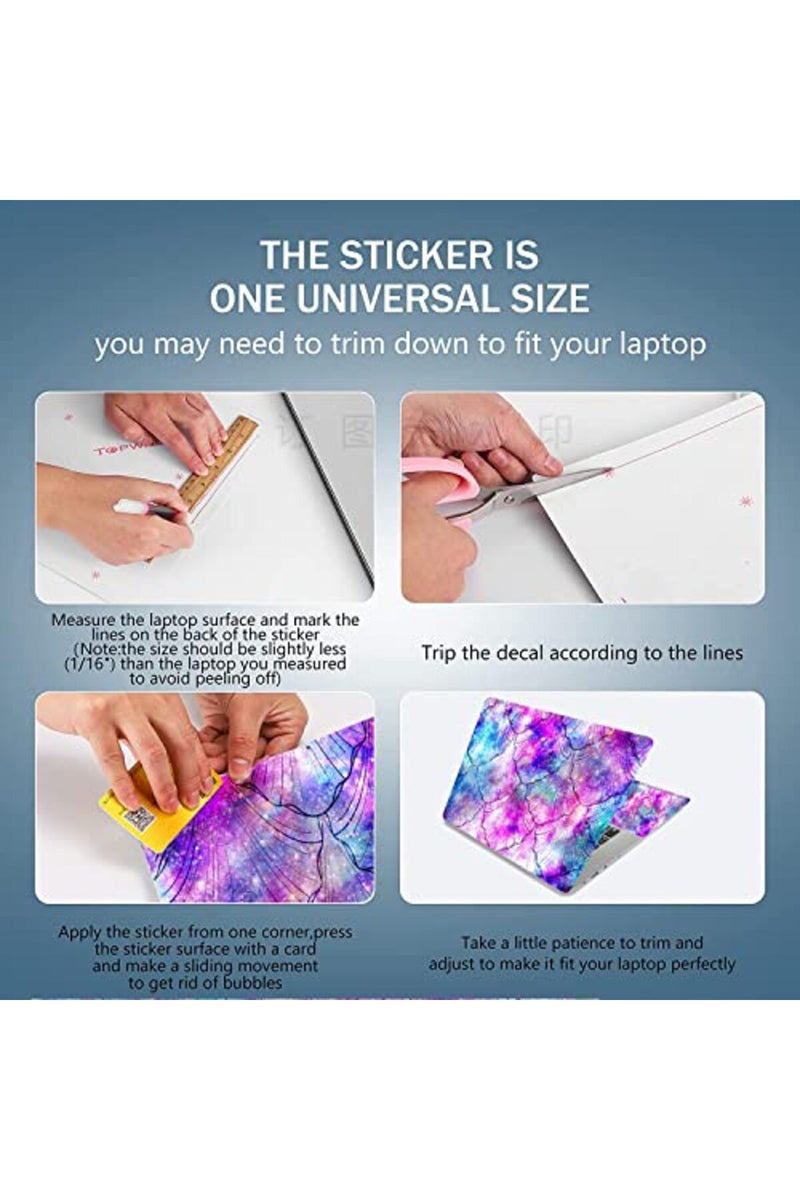AORTDES 15 15.4 15.6 Inches Laptop Skin Sticker Personalized 12.1 13 13.3 14 Inches Universal Netbook Skin Sticker Reusable Notebook PC Art Protector (Colorful Shell) - Image 2