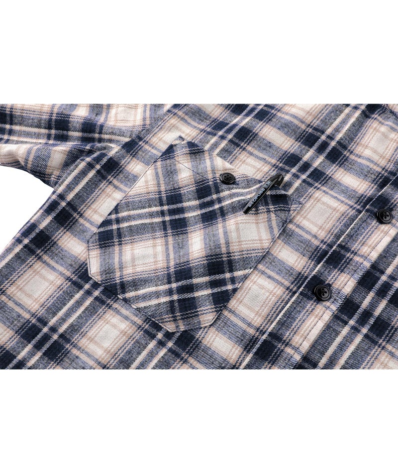 ZITY Men's Flannel Hoodie Shirts Casual Button Down Plaid Shirt Jackets for Men Long Sleeve Stylish Hooded with Pocket Dark Blue White Large - Image 4