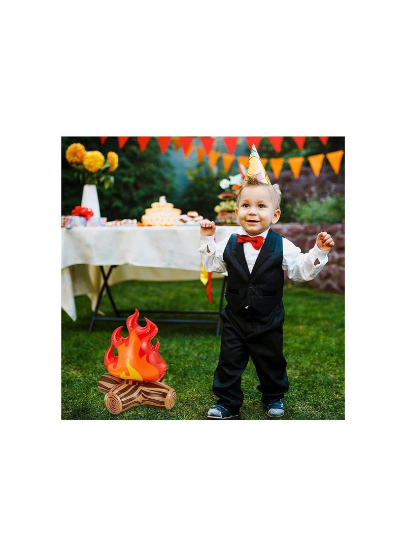 silvercnc - Inflatable Fake Campfire 3D Flame Balloons Outdoor Camping Game Props Artificial Flame Bonfire Firewood for Indoor Camping Party Scene Decoration - Image 1