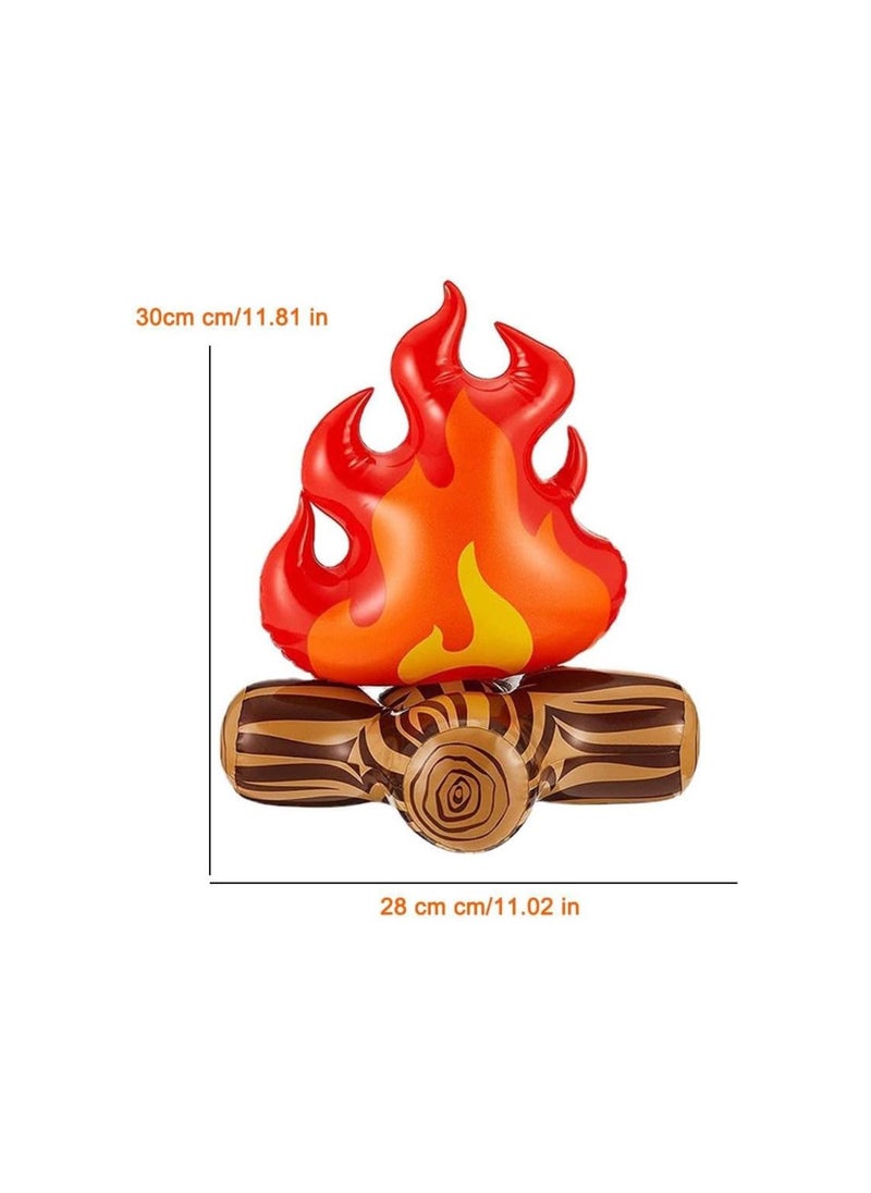 silvercnc - Inflatable Fake Campfire 3D Flame Balloons Outdoor Camping Game Props Artificial Flame Bonfire Firewood for Indoor Camping Party Scene Decoration - Image 1