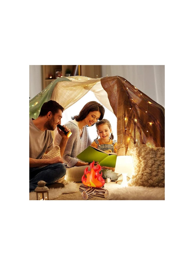silvercnc - Inflatable Fake Campfire 3D Flame Balloons Outdoor Camping Game Props Artificial Flame Bonfire Firewood for Indoor Camping Party Scene Decoration - Image 1