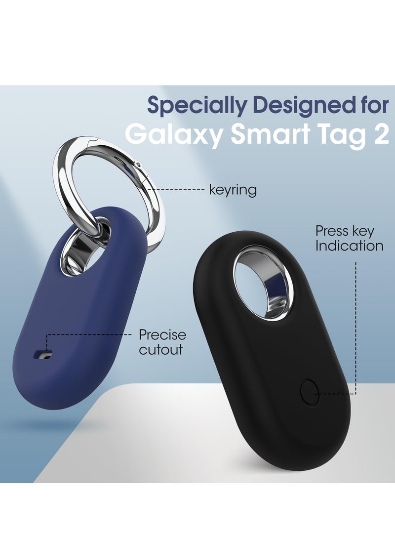 KASTWAVE 4 Pack Smarttag2 Holder Compatible with Samsung Galaxy SmartTag2, Soft Silicone Case All-Round Protection Against Scratch and Drop, with Keychain Suitable for Keys, Bags, Luggage, and Valuables - Image 2