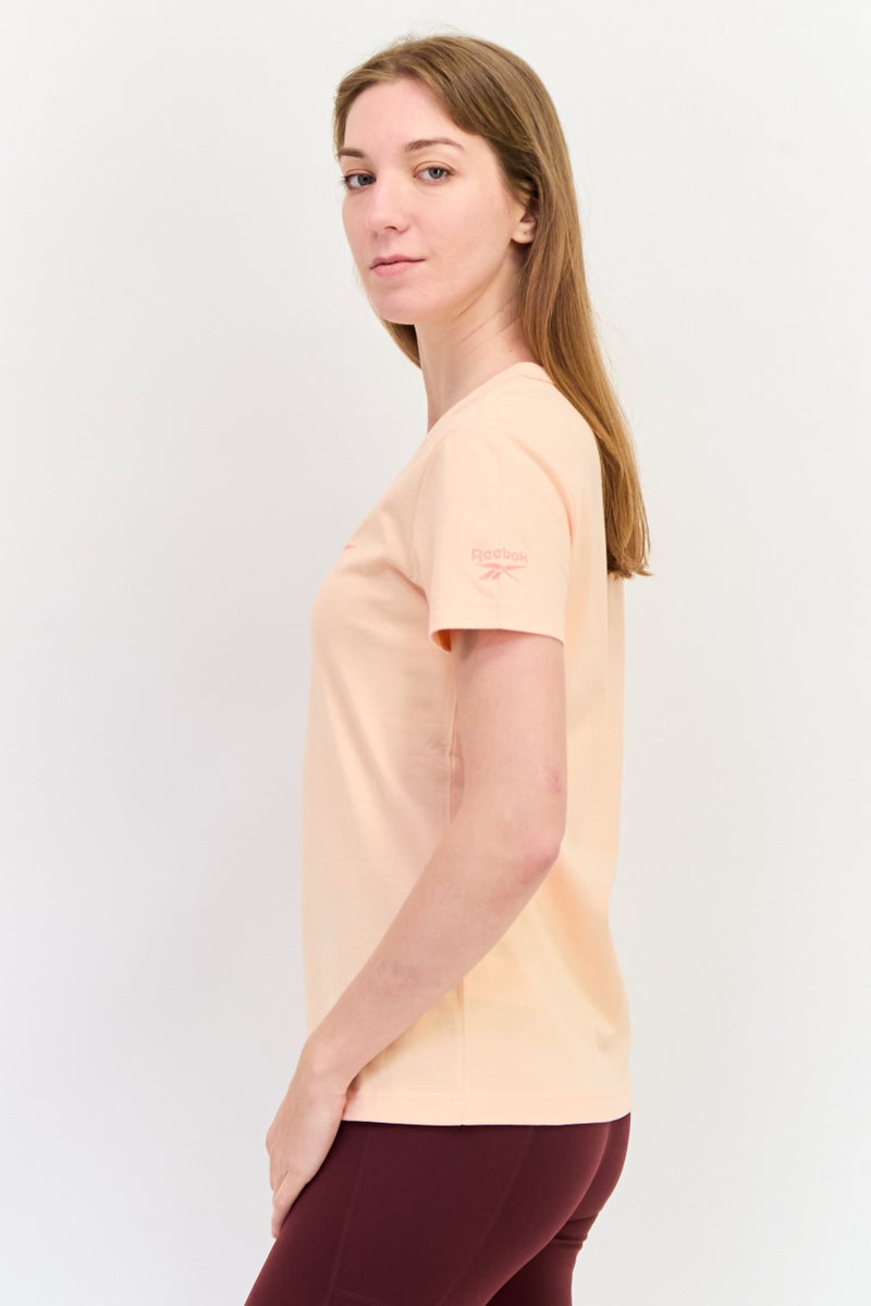 Reebok Women Sportswear Fit Short Sleeves Training T-Shirt, Peach - Image 3