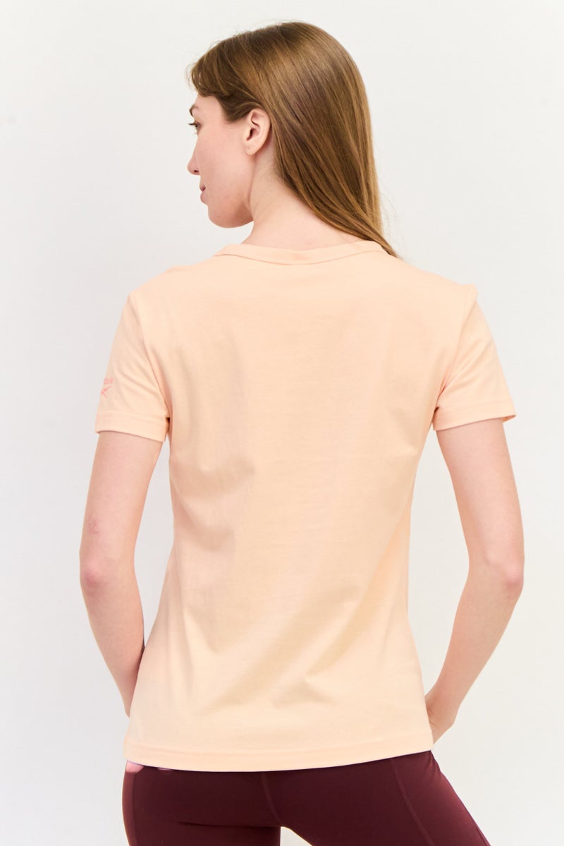 Reebok Women Sportswear Fit Short Sleeves Training T-Shirt, Peach - Image 2