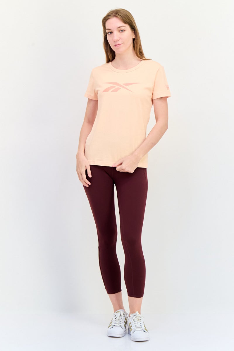 Reebok Women Sportswear Fit Short Sleeves Training T-Shirt, Peach - Image 4