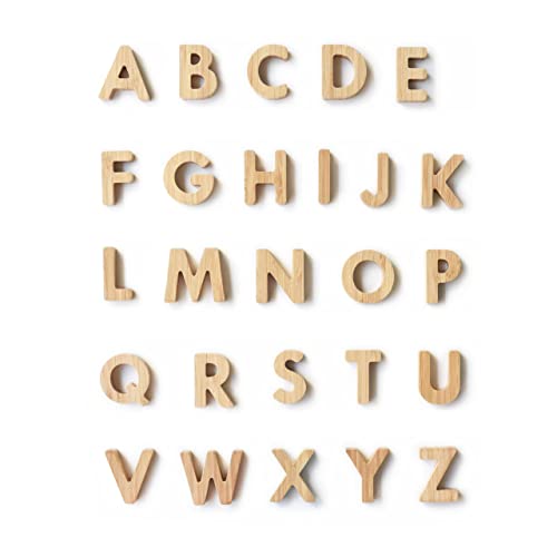 Wee Gallery Bamboo Alphabet, Natural Wood Blocks, Sensory Learning Toy, Wooden Alphabet Toys, 26 Large Letters for Toddler, Preschool Age Kids, Boy or Girl, Learn to Read, Trace, and Sort Pieces - Image 3