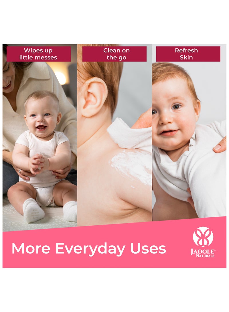 Jadole Naturals Baby Wipes 99.9% Water, with Aloe Vera Extract, 6 Pieces - Image 5