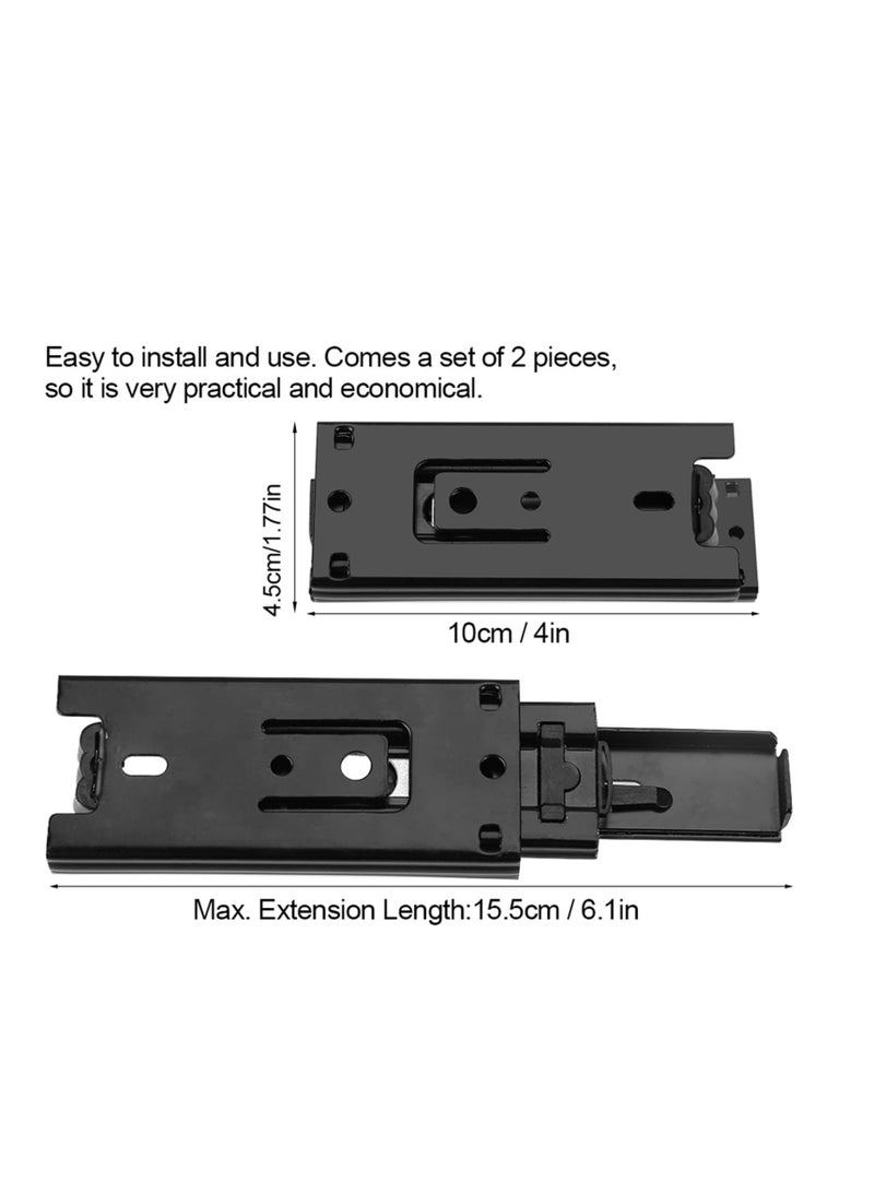 Drawer Slide, 2Pcs 4 inch Full Extension Drawer Slides, Steel Soft Close Drawer Slides, 3 Folds Full Extension, Concealed Runners for Most of Kitchen Cupboard, Wardrobe, Drawers  - Image 5