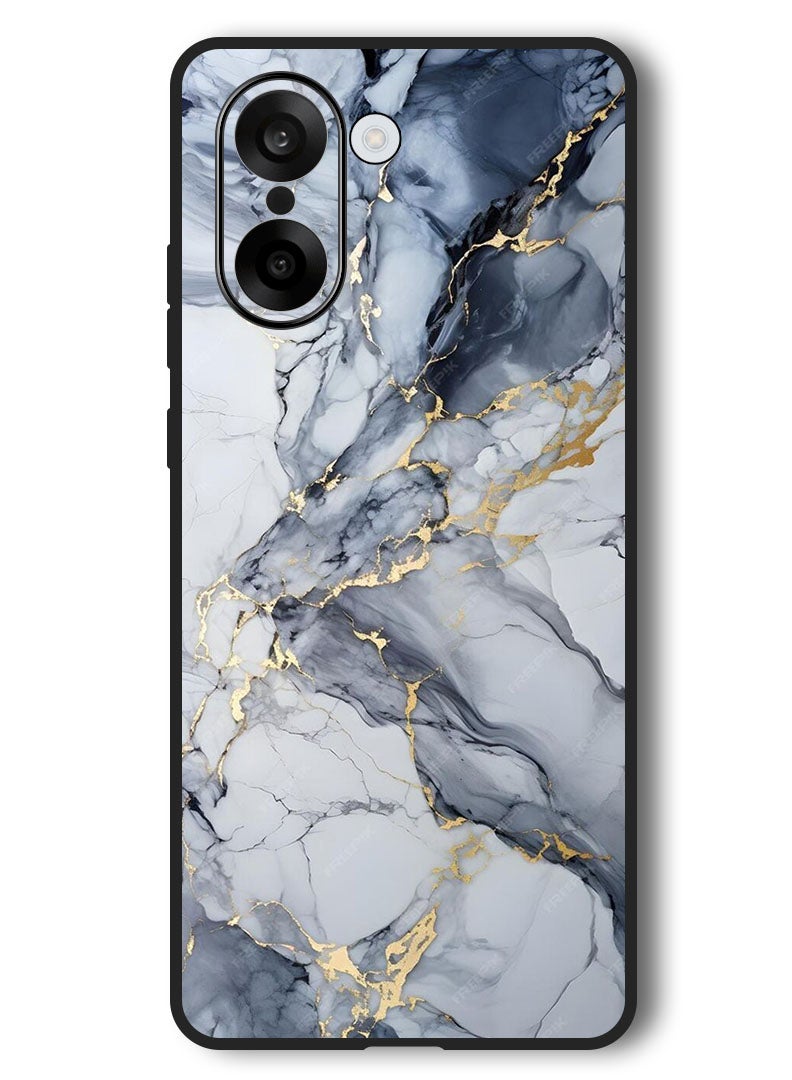 Theodor Case Compatible with OnePlus Nord CE 5 6.77 Inch Protection Shockproof Bumper Cover Grey Marble Blush - Image 1