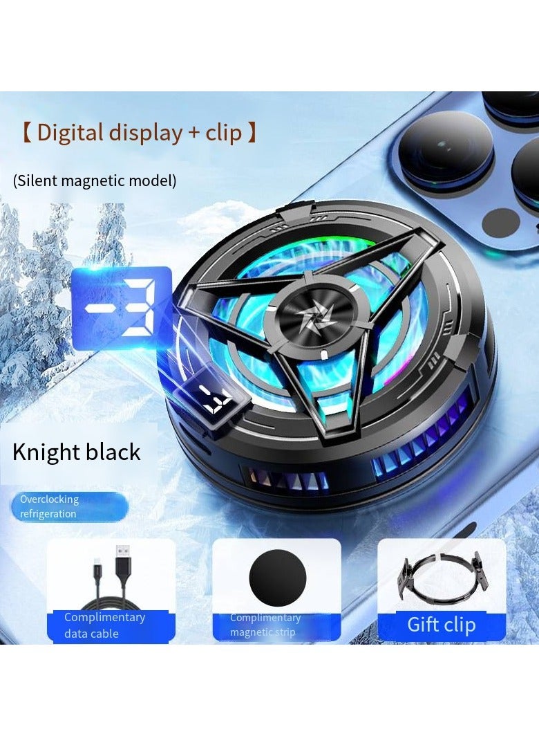 General Magnetic Cell Phone Cooler, RGB Phone Cooling Fan Portable Lightweight Mobile Phone Cooling Fan, Phone Radiator with Temperature Display for Mobile Gaming,Tiktok Live Streaming  - Image 1