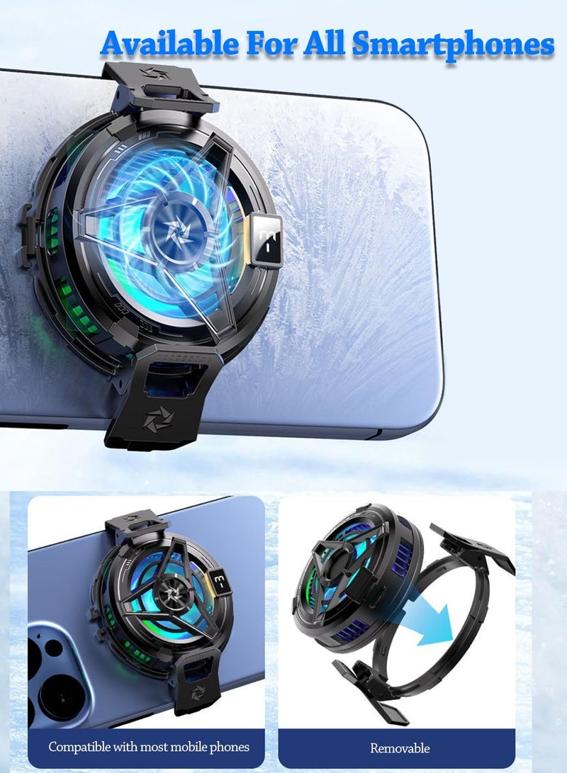 General Magnetic Cell Phone Cooler, RGB Phone Cooling Fan Portable Lightweight Mobile Phone Cooling Fan, Phone Radiator with Temperature Display for Mobile Gaming,Tiktok Live Streaming  - Image 4