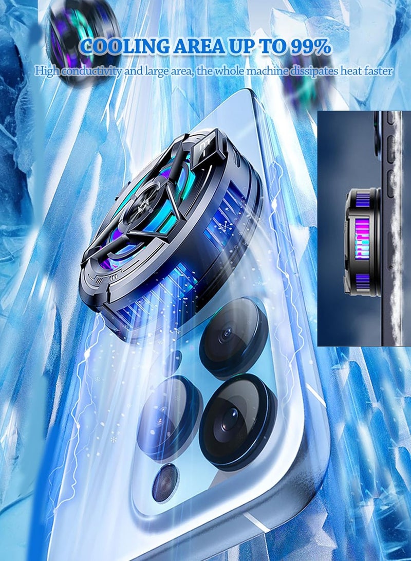General Magnetic Cell Phone Cooler, RGB Phone Cooling Fan Portable Lightweight Mobile Phone Cooling Fan, Phone Radiator with Temperature Display for Mobile Gaming,Tiktok Live Streaming  - Image 5