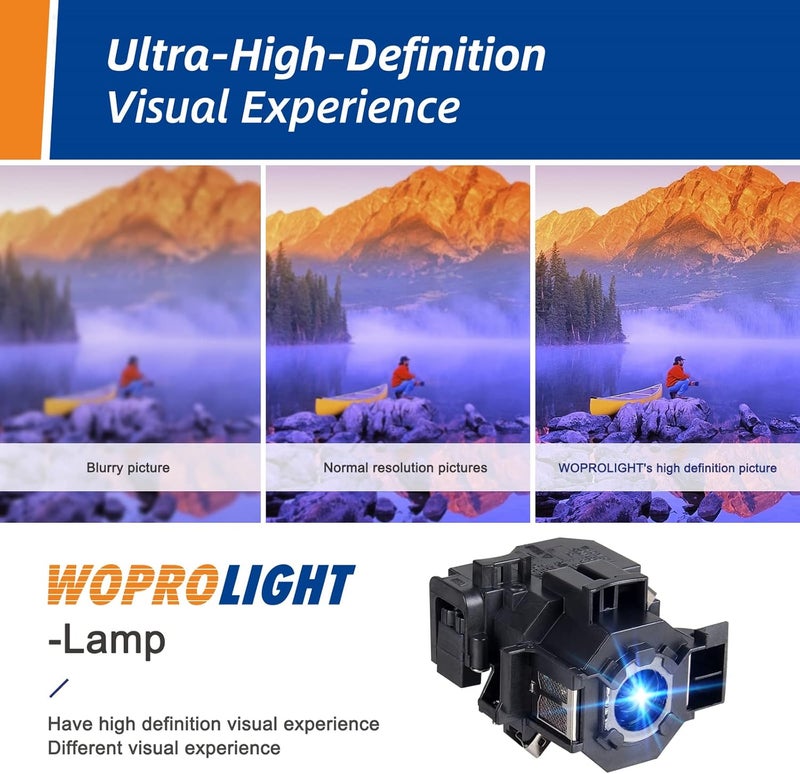 Woprolight v13h010l42 for Epson-Elp lp42 PowerLite Home Cinema 410w ex90 emp-83h h330a 83 83+ 83c 83v Replacement Projector Bulb - Image 3