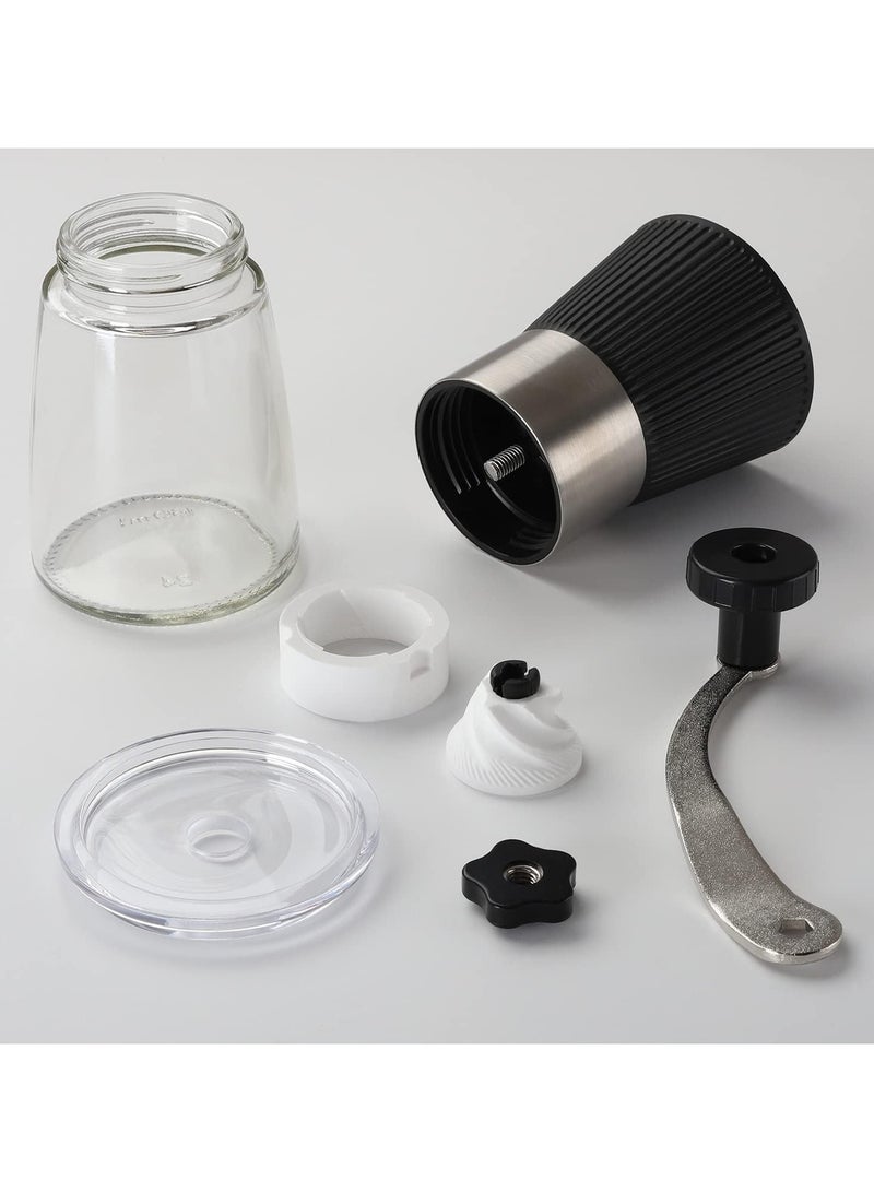 OMRAN CART Manual Coffee Grinder with Glass Jar, Extra Bean Container & Burr Cleaning Brush, Ceramic Burr, Perfect for V60 Pour Over & Espresso Coffee - Image 5