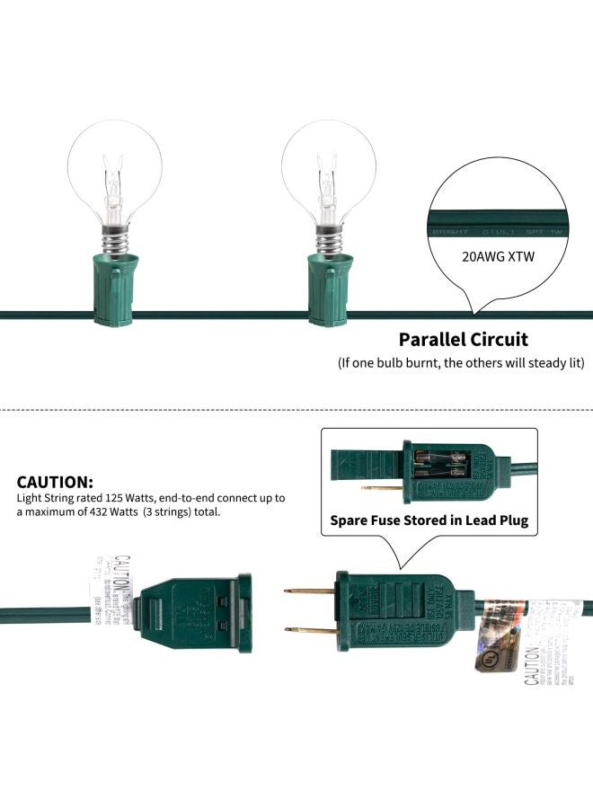 NIBEMINENT LED Globe String Light For Christmas With 25 Bulbs Yellow 4x14centimeter 4x14cm - Image 3