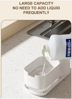 UrbanEssentia Hand and Dish Soap Dispenser Set for Kitchen, Dual Soap Pump Dispenser with Towel Rack and Sponge Holder, Kitchen Accessories Sink caddy, Kitchen Sink Organizer Storage Rack.  - Image 5