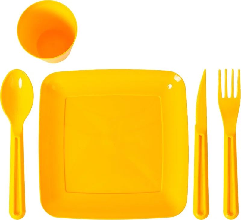 Pikas 6 Person Portable Picnic Camping Set 32 Piece Service Picnic Set with Carrying Bag