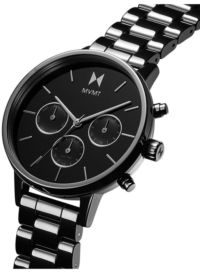 MVMT ROUND ANALOG WOMEN'S BLACK CASE WATCH - 28000251-D - Image 3