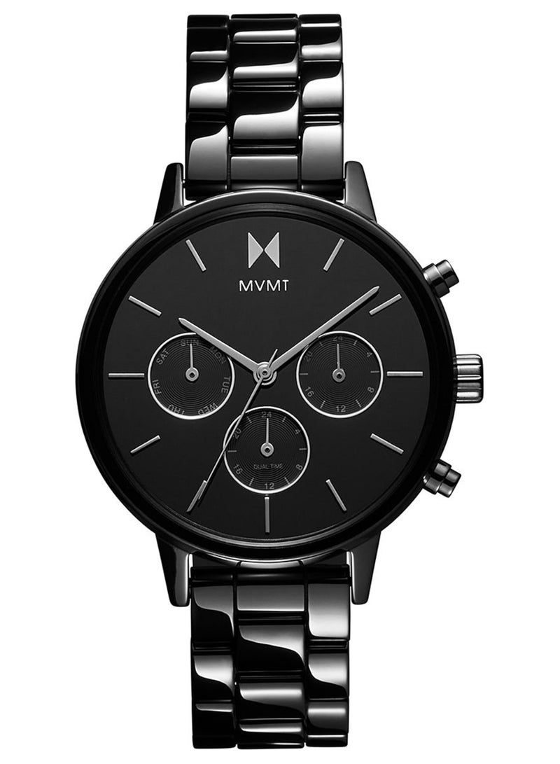 MVMT ROUND ANALOG WOMEN'S BLACK CASE WATCH - 28000251-D - Image 1