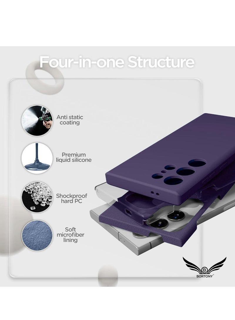 BORTONY Samsung S25 Ultra Case Liquid Silicone Case with Galaxy S25 Ultra Screen Protector Slim Fit Camera Protection Shockproof Phone Case Cover for Galaxy S25 Ultra 6.8 inch - Image 5