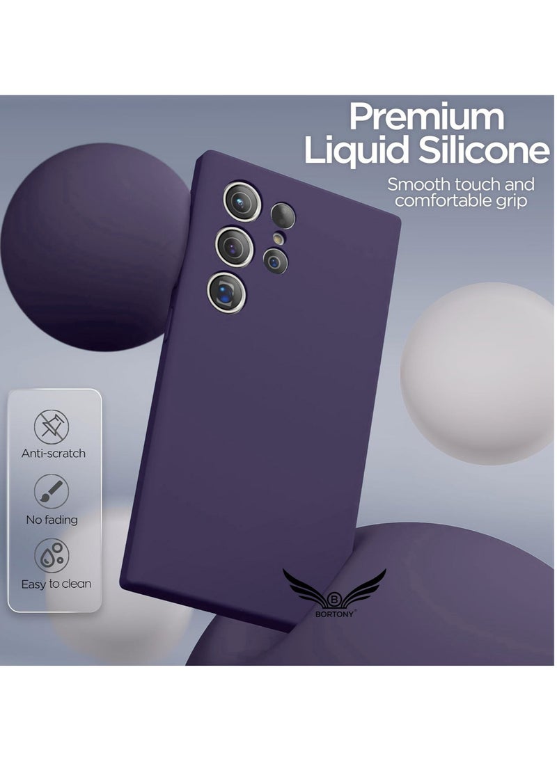 BORTONY Samsung S25 Ultra Case Liquid Silicone Case with Galaxy S25 Ultra Screen Protector Slim Fit Camera Protection Shockproof Phone Case Cover for Galaxy S25 Ultra 6.8 inch - Image 4