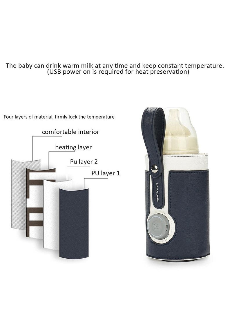 SYOSI Portable Bottle Warmer, with 3 Temperature Control, Travel Smart Insulation Milk Bottle Cover Bag, USB Baby Bottle Warmer for Breastmilk or Formula for Travel and Other Outdoor Activities - Image 2