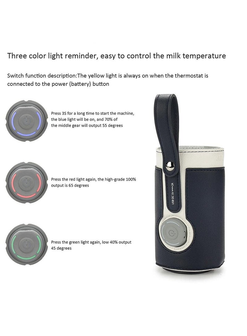 SYOSI Portable Bottle Warmer, with 3 Temperature Control, Travel Smart Insulation Milk Bottle Cover Bag, USB Baby Bottle Warmer for Breastmilk or Formula for Travel and Other Outdoor Activities - Image 5