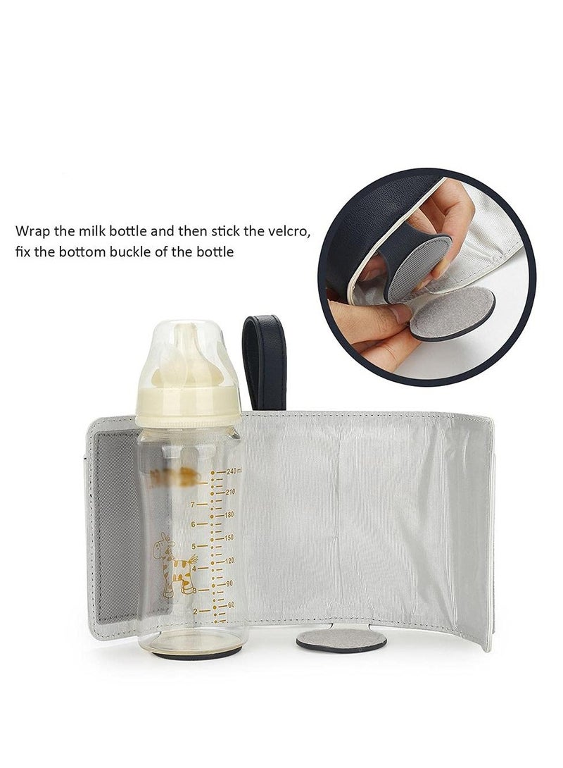 SYOSI Portable Bottle Warmer, with 3 Temperature Control, Travel Smart Insulation Milk Bottle Cover Bag, USB Baby Bottle Warmer for Breastmilk or Formula for Travel and Other Outdoor Activities - Image 4