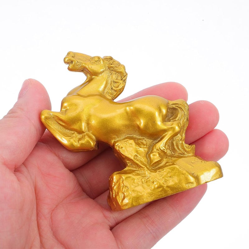 TIDTALEO Feng Shui Zodiac Horse Figurine Resin Miniature Running Horse Sculpture 6.3x2.5x6.5cm Decorative Statue for Home Office Desk Luck Charm - Image 4