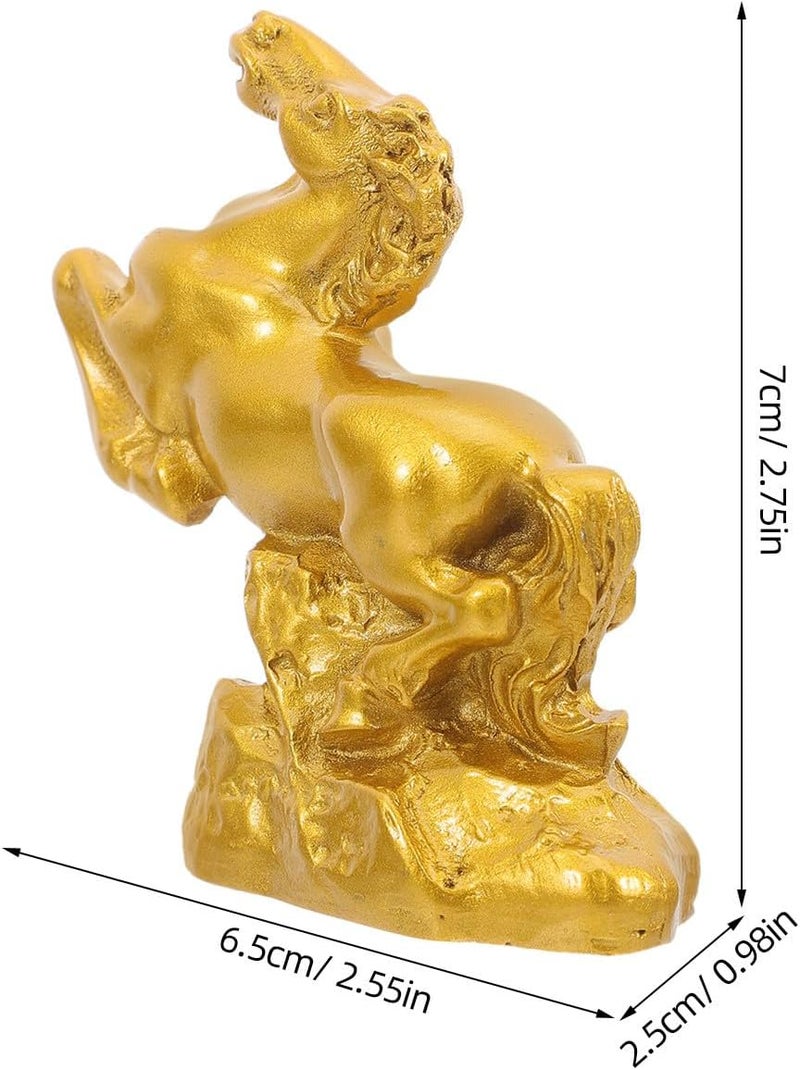 TIDTALEO Feng Shui Zodiac Horse Figurine Resin Miniature Running Horse Sculpture 6.3x2.5x6.5cm Decorative Statue for Home Office Desk Luck Charm - Image 2