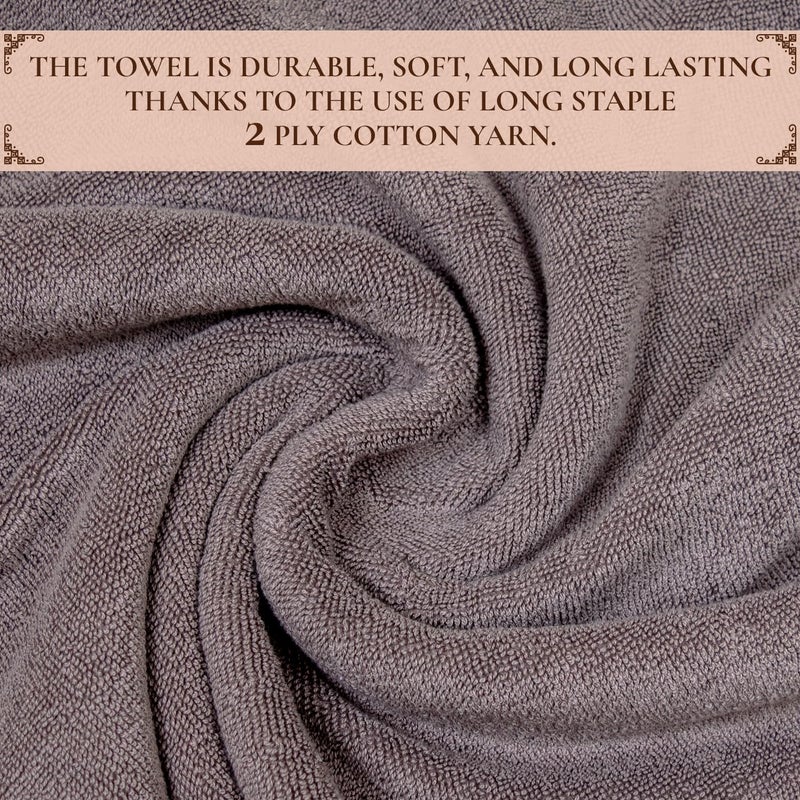 Rangoli 100% Cotton 450 GSM Bath Towel - Soft, Highly Absorbent, Fade Resistant, 71x147 cm, Brown - Image 5