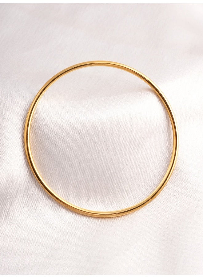 PALMONAS Plain Slim Gold Bangle for Women - Waterproof & Anti-Tarnish - Image 3
